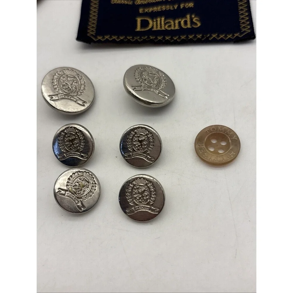 Tommy Hilfiger Blazer Button Set 11 Silver Coat Of Arms Logo Waterbury 1 Plastic